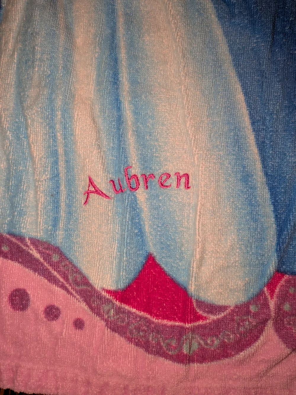 2) Vintage Disney Princess pink beach towel